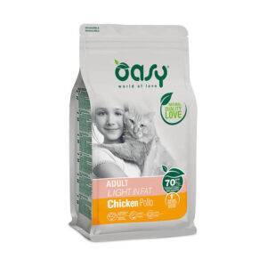 Oasy Adult Light in Fat 1.5kg-Ξηρά Τροφή για Ενήλικες Γάτες με Κοτόπουλο