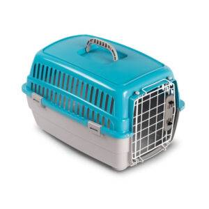 Κλουβί Μεταφοράς Γαλάζιο 54x35x34cm Medium ΙΑΤΑ