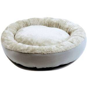 Κρεβατάκι σκύλου-γάτας γκρι στρογγυλό με γουνάκι Διαστ. 53x10 εκ.
